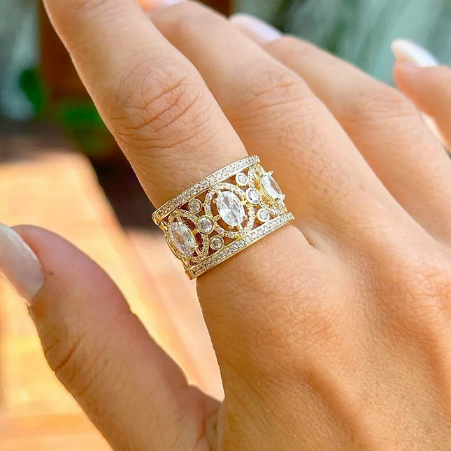 Gold plated zirconia Ring