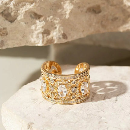 Gold plated zirconia Ring