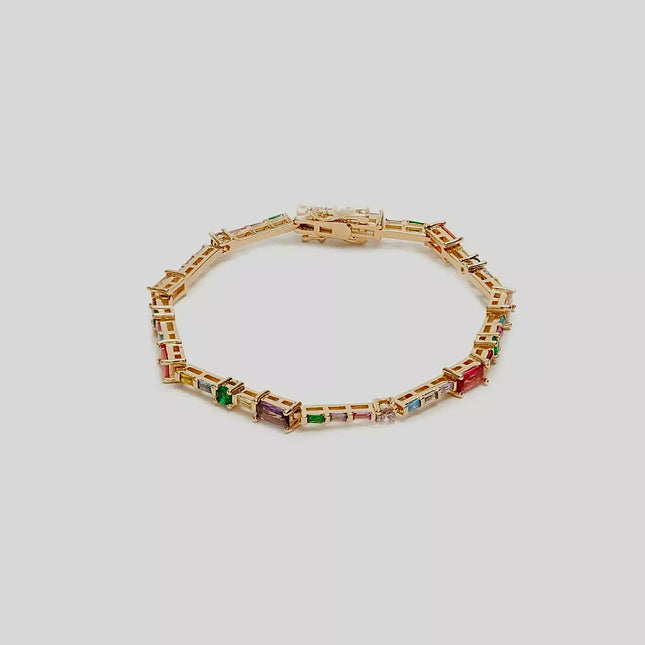 Colourful Zirconia tennis bracelet