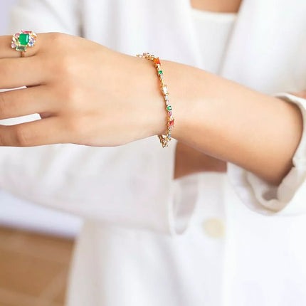 Colourful Zirconia tennis bracelet