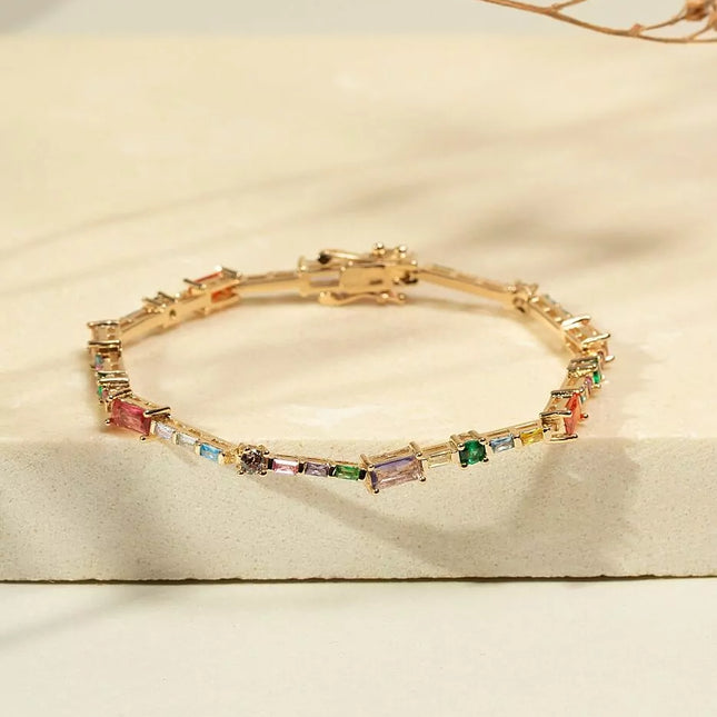 Colourful Zirconia tennis bracelet