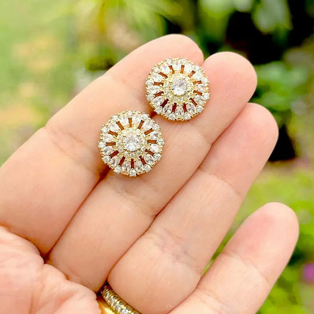 Gold plated zirconia earrings
