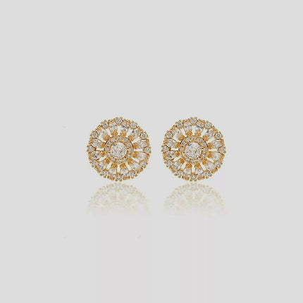 Gold plated zirconia earrings