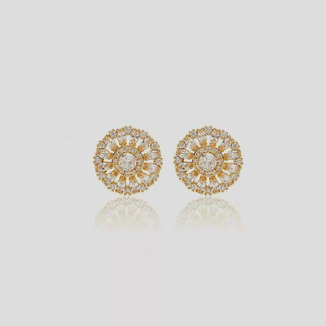 Gold plated zirconia earrings