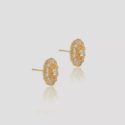 Gold plated zirconia earrings