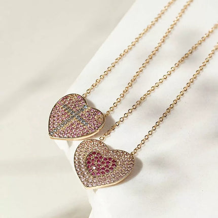 double heart zirconia necklace