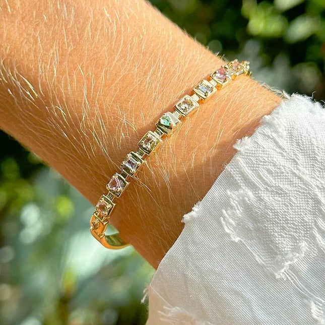 Colourful crystals bracelet