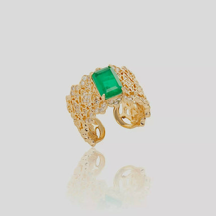 Fusion emerald ring