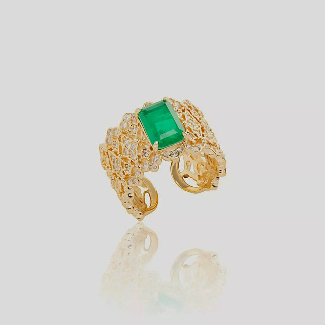 Fusion emerald ring