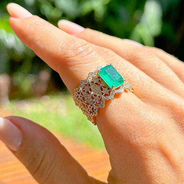 Fusion emerald ring