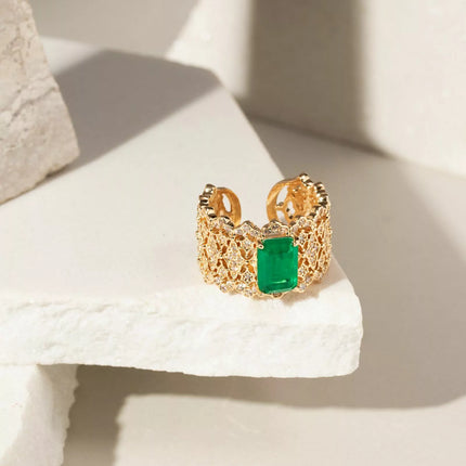 Fusion emerald ring