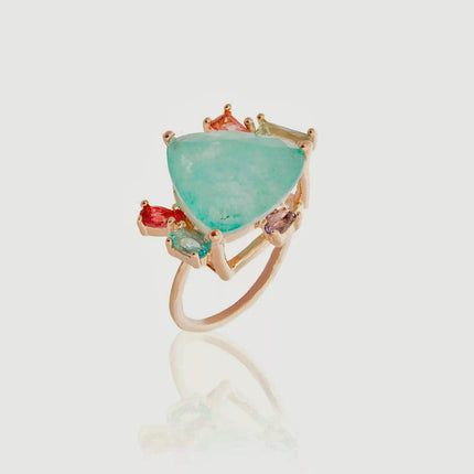Crystal tourmaline ring