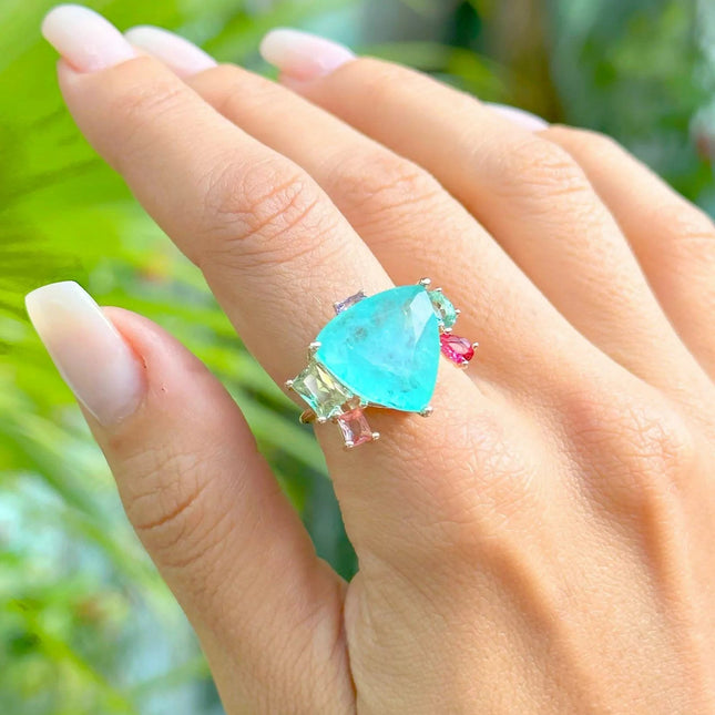 Crystal tourmaline ring