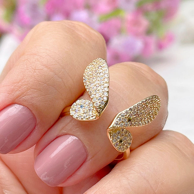 Half butterfly zircoia ring