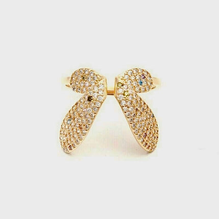 Half butterfly zircoia ring