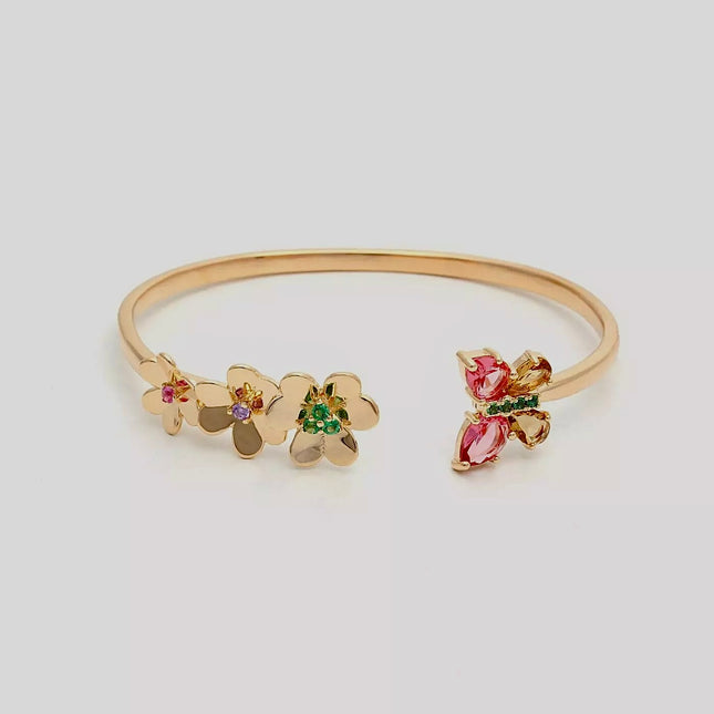 Crystal colourful butterfly bangle