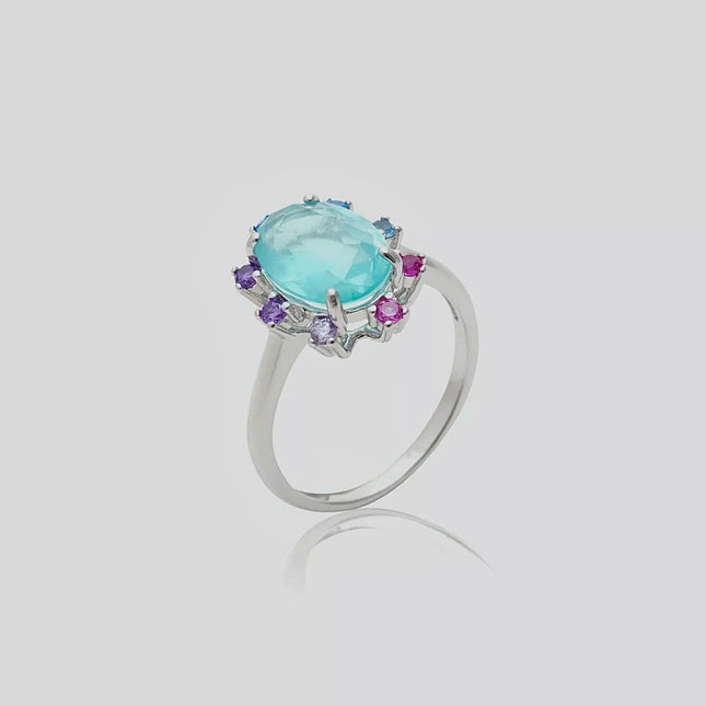 Sterling silver tourmaline ring