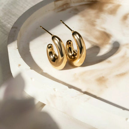 Plane hoop earrings