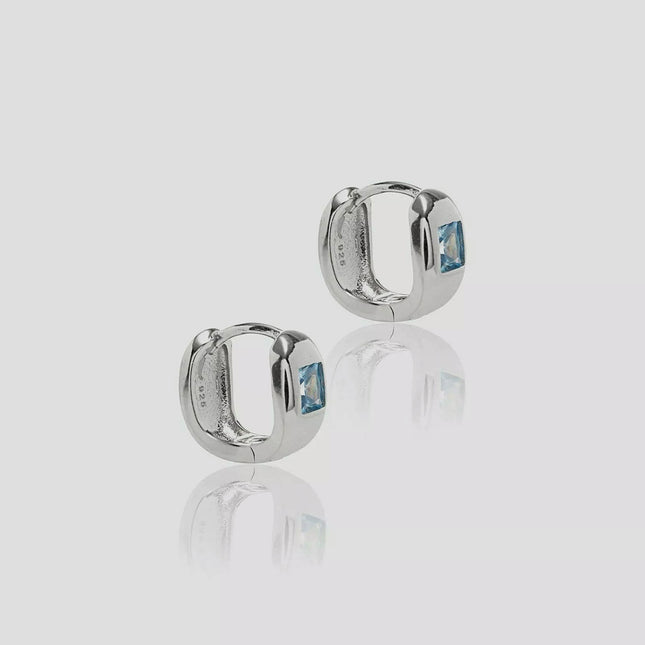 Blue London Crystal hoop earring