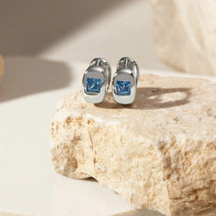 Blue London Crystal hoop earring