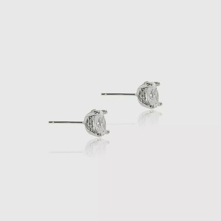 Solitaire stud oval earrings