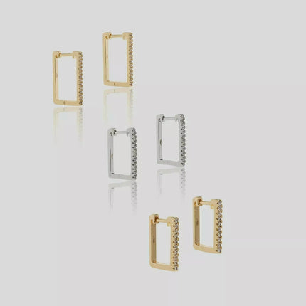 rectangle zirconia earrings