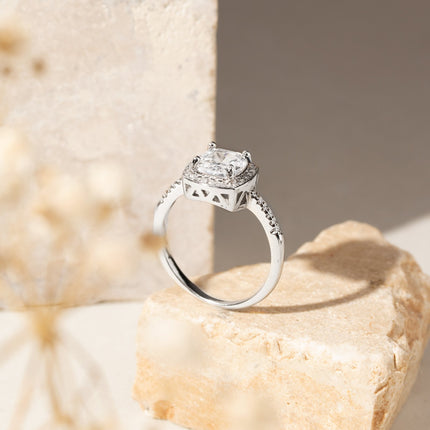 Square zirconia ring