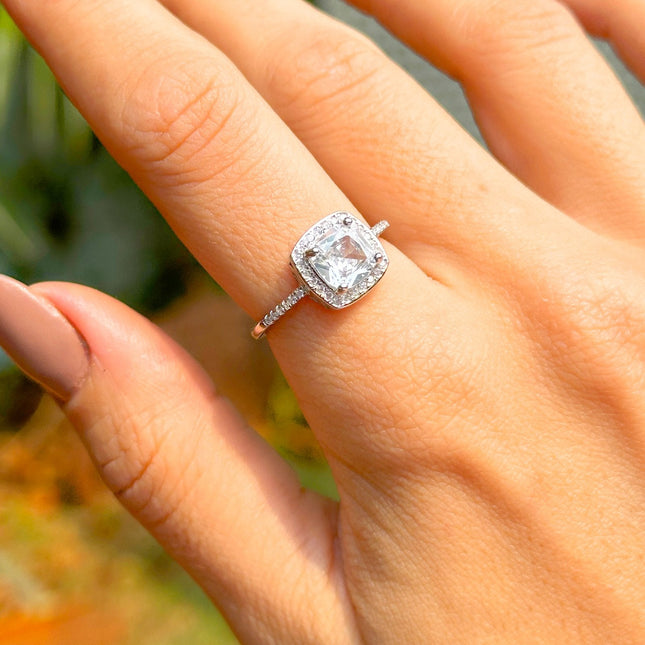 Square zirconia ring