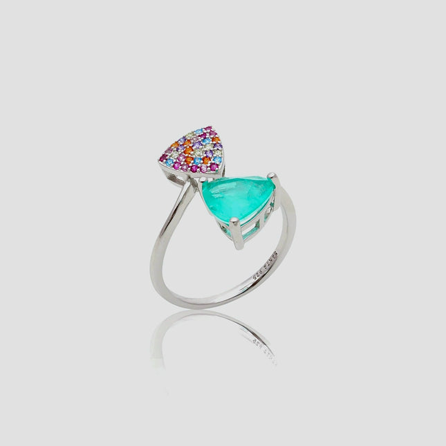 Sterling silver tourmaline ring
