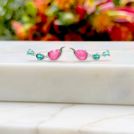 Colourful ear cuff earrings