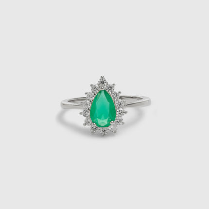 Drop fusion emerald ring