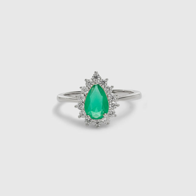 Drop fusion emerald ring