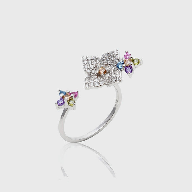 Flower zirconia ring