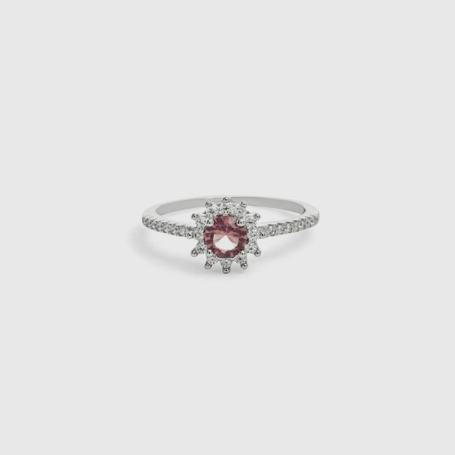 Round zirconia morganite ring