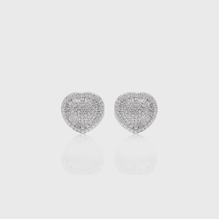 Baguette heart zirconia earrings