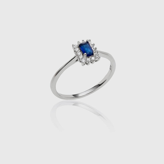 Rectangle sapphire ring