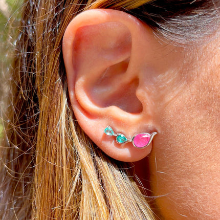 Colourful ear cuff earrings