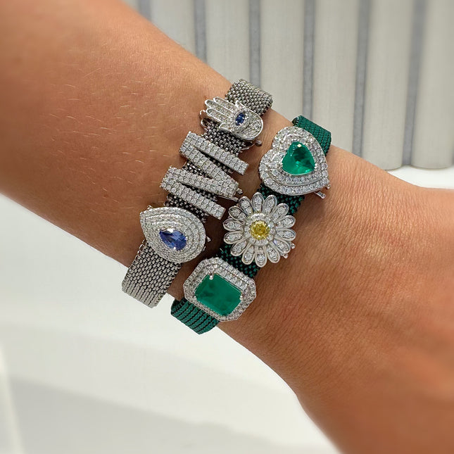 Fusion Emerald Square Charm