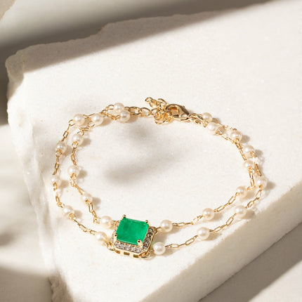 Pearls chain pendant bracelet