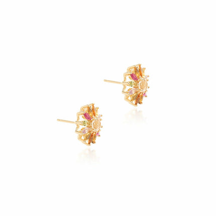 colourful crystals flower earring