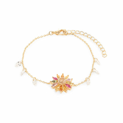 Colourful crystals flower bracelet
