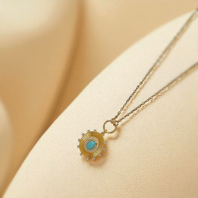 Turquoise medal necklace