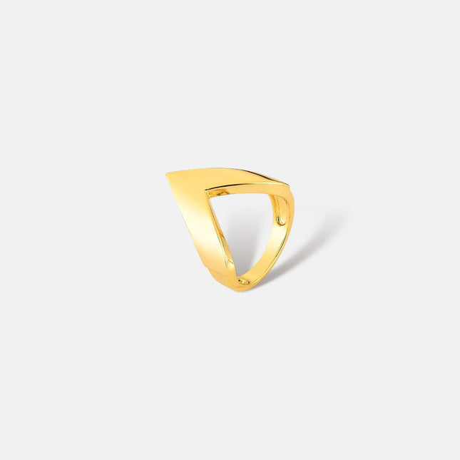 Gold plated v plane ring