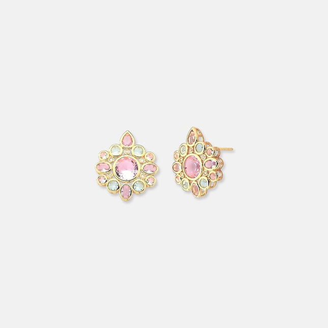 Mandala colourful crystal earrings