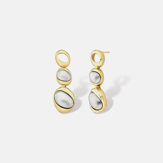 Long double colour earrings