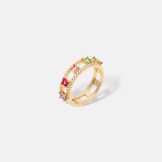 Colourful crystal  ring