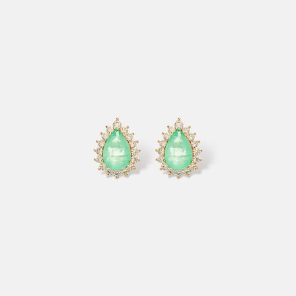Fusion tourmaline drop zirconia studded earrings