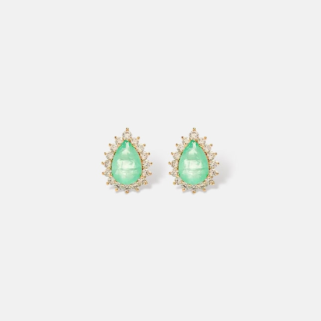 Fusion tourmaline drop zirconia studded earrings