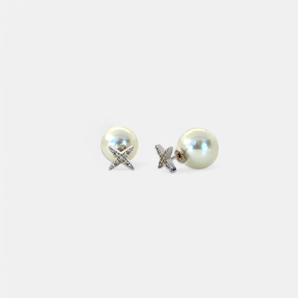 Pearls and zirconia earrings