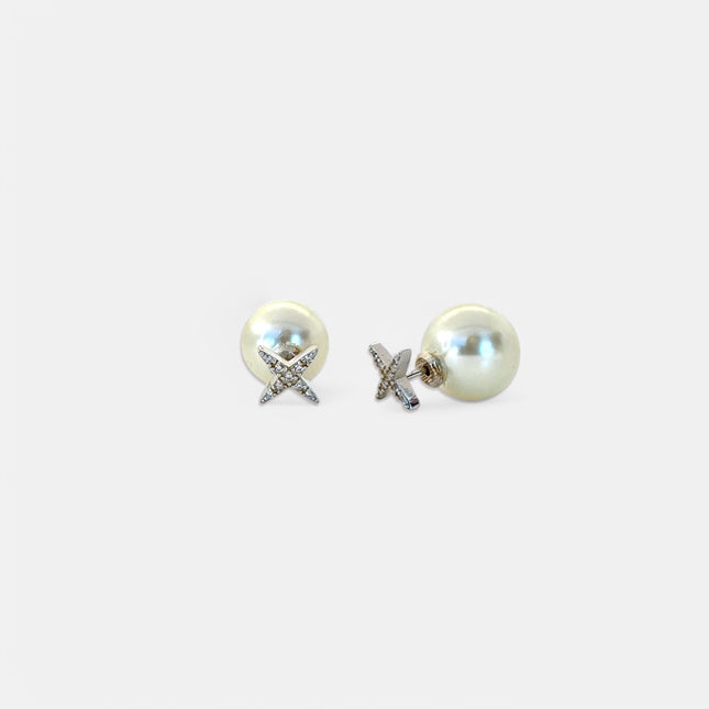 Pearls and zirconia earrings